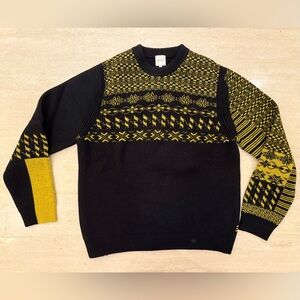 PAUL SMITH Black and Yellow Patterned Men's Sweater